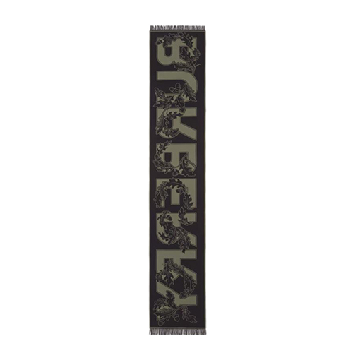 BURBERRY-80457921 버버리 다크 펀 그린 아카이브 로고 울 실크 자카드 스카프