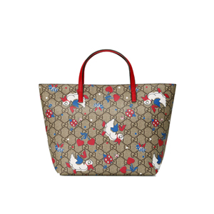GUCCI-410812 9290 구찌 칠드런 GG수프림 캔버스 오리 프린트 토트 백 레드