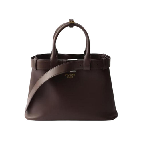[스페셜오더]PRADA-1BA434 프라다 브라운 버클 미디엄 가죽 핸드백