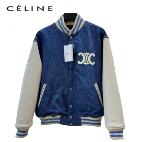 CELINE-081713 셀린느 블루 데님 베이스볼 재킷 남여공용