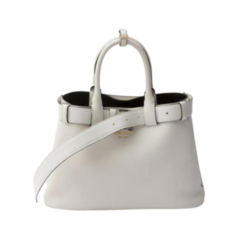 [스페셜오더]PRADA-1BA434 프라다 화이트 버클 미디엄 가죽 핸드백