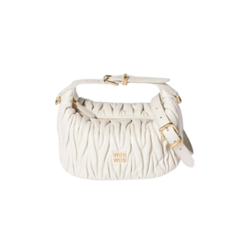 [스페셜오더]MIUMIU-5NE026 미우미우 화이트 마테라쎄 나파 가죽 파우치