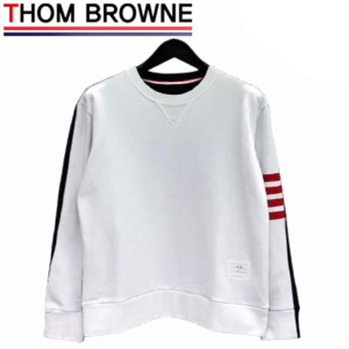 THOM BROWNE-08202 톰 브라운 화이트 스트라이프 장식 스웨트셔츠 남성용