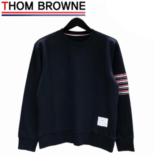 THOM BROWNE-08204 톰 브라운 네이비 스트라이프 장식 스웨트셔츠 남성용