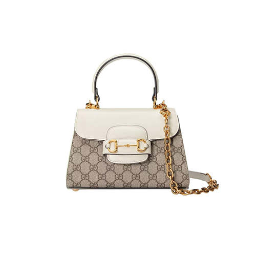 [스페셜오더]GUCCI-703848 9761 구찌 화이트/베이지 구찌 홀스빗 1955 탑 핸들백