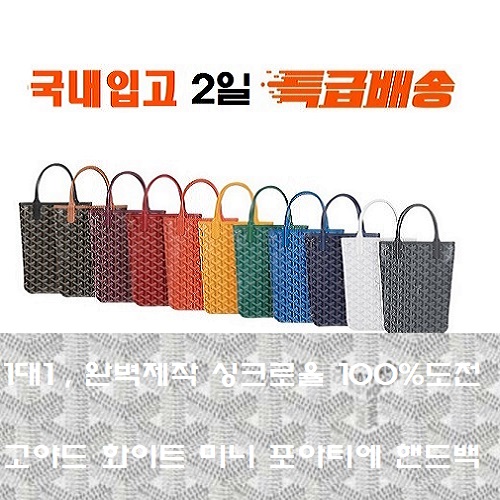 GOYARD-고야드 화이트 포아티에 핸드백