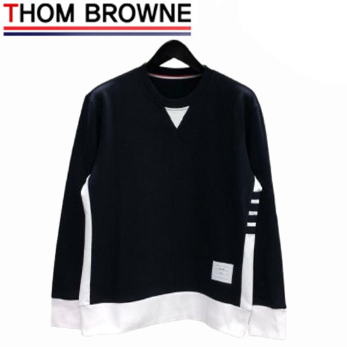THOM BROWNE-08207 톰 브라운 네이비 스트라이프 장식 스웨트셔츠 남성용