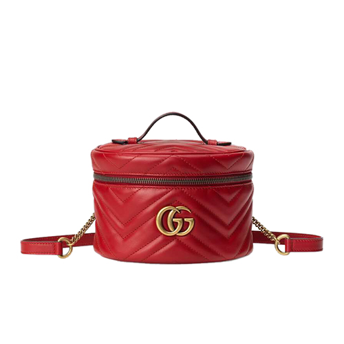 [스페셜오더]GUCCI-598594 6433 구찌 GG 마몽 레드 마틀라세 가죽 미니 백팩