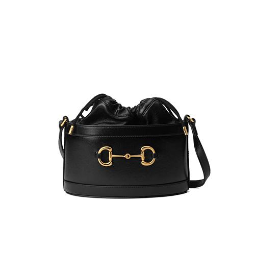 [스페셜오더]GUCCI-602118 1000 구찌 블랙 가죽 구찌 1955 홀스빗 버킷백