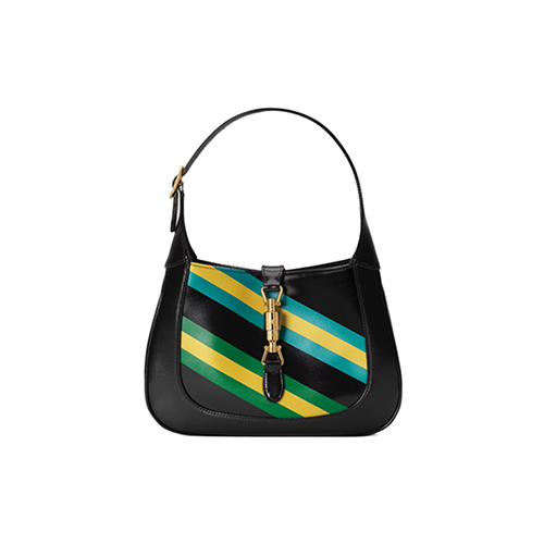 [스페셜오더]GUCCI-636709 1058 구찌 블랙 가죽 기하학적 프린트 재키 1961 스몰 호보백